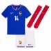 Maillot de foot France Adrien Rabiot #14 Domicile vêtements enfant Europe 2024 Manches Courtes (+ pantalon court)